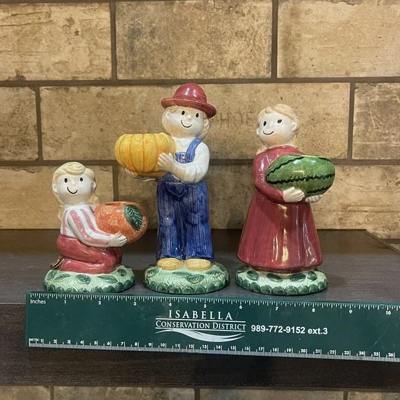 Country Fences by NORITAKE Country Father, Mother,  Daughter  Candlesticks Fall - Picture 11 of 11